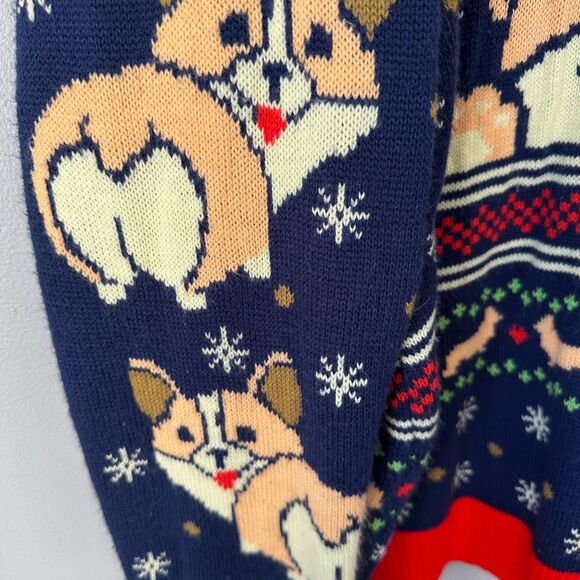 Geeknet Corgi Dog Holiday Ugly Funny Christmas Sweater Adult 2X - Picture 5 of 7